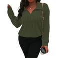 thumbnail image 6 of QINCAO Womens Plus Size Tops Long Sleeve V Neck Polo Shirts Pullover Sweaters Fall Winter 1X-5X, 6 of 7
