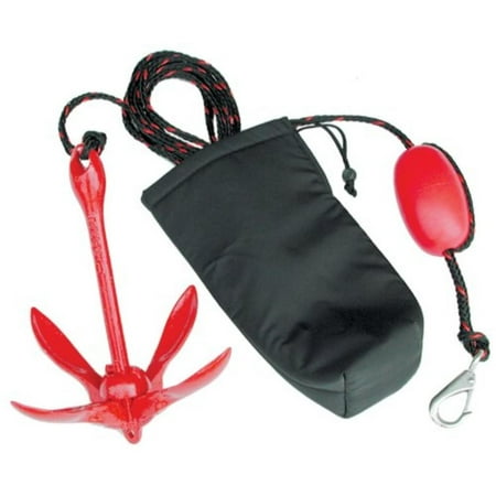 Complete Folding Grapnel Anchor System, 3-1/3 pound 4-fluke folding anchor will hold in mud, sand, gravel and rock By