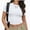 White, variant on Womens Slim Fitted Crop Tops - Basic Crew Neck Short Sleeve Casual Tees for Going Out