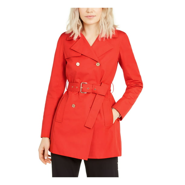 Michael Kors Womens Red Belted Trench, Ladies Red Trench Coat