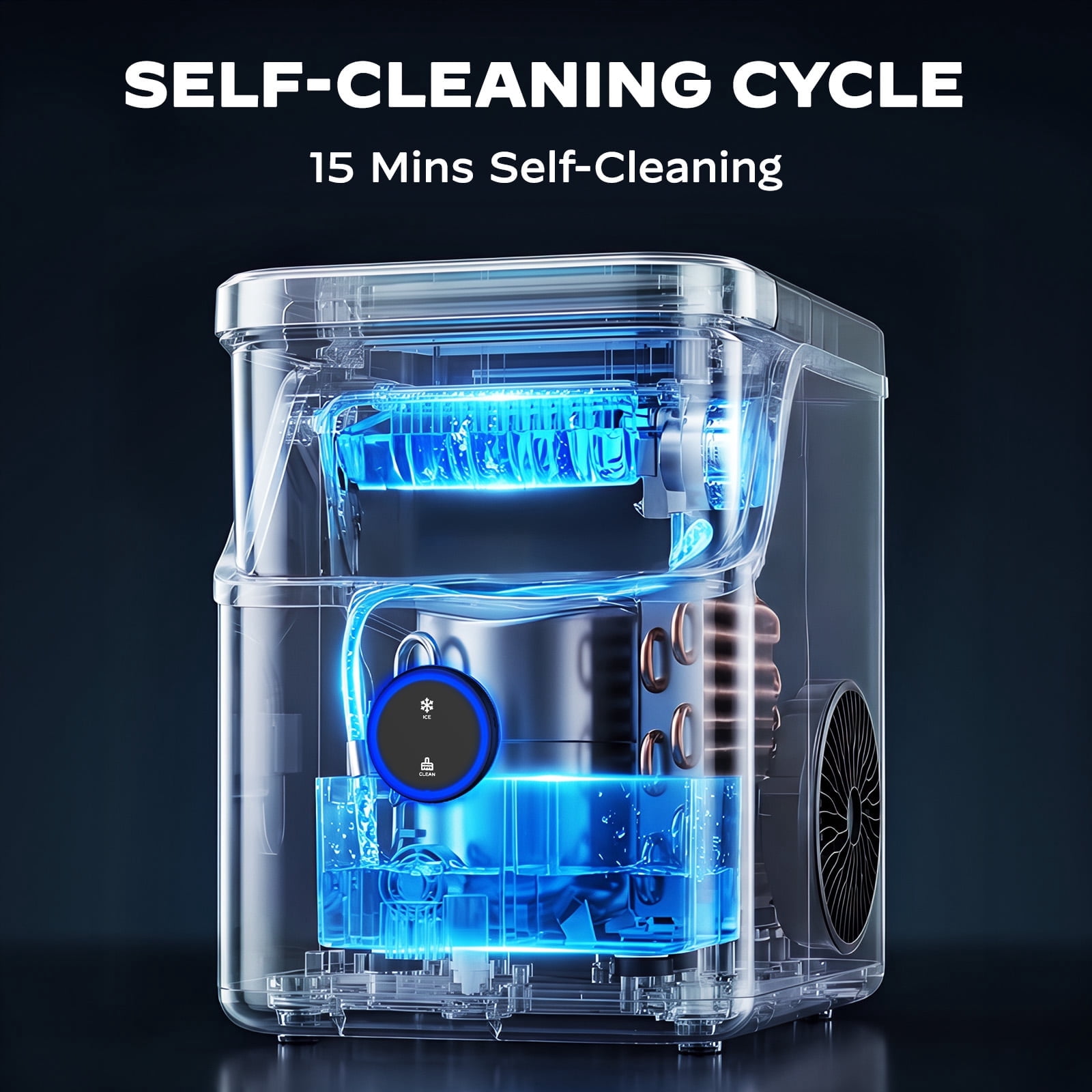Philergo 35lbs/24H Nugget Ice Maker Countertop with Detachable Ice Basket, Portable Ice Machine,Chewable Ice, Self-Cleaning, Silver