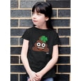 thumbnail image 2 of Lucky Poo Emoji - Fun Clover Charm Design Youth's T-shirt, 2 of 4