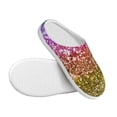 thumbnail image 3 of Yiaed Glitter Rainbow Print Slippers Fuzzy Warm Cozy Slippers Non Slip House Slippers For Indoor Outdoor Slippers House Slippers-11, 3 of 7