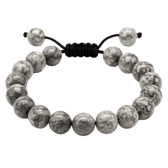 Map Stone Crystal Bracelet - 8mm Beaded Bracelet and Healing Stones