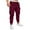 Wine, variant on Aueoeo Mens Pants, Mens Work Pants Men's Casual Solid Color Workwear With Pockets Elastic Waistband Drawstring And Ankle Binding Sports Pants Motorcycle Pants