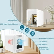 NISHCON Skincare Fridge, LED Personal Beauty Fridge, 4L Makeup Mini Fridges Mirrored Door, White