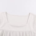 thumbnail image 6 of Byoo Little Girl Solid Square Neck Blouse Shirt Short Sleeve Eyelet Ruffle Sleeve Casual Pullover Shirt Soft T Shirt, 6 of 6