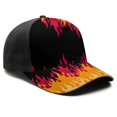 thumbnail image 3 of Adjustable Baseball Cap, Spliced Print Trucker Hat for Men & Women, Breathable Cotton Blend, Flame, 3 of 3