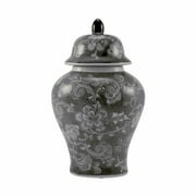 OneWorld Memorials Ceramic Cremation Urn - Large 200 Pounds -  Blue Cottage Flower - Engraving Sold Separately