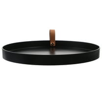 OUNONA Round Household Serving Tray Handheld for Bathroom Cosmetics and Tabletop Sundries Storage Organizer