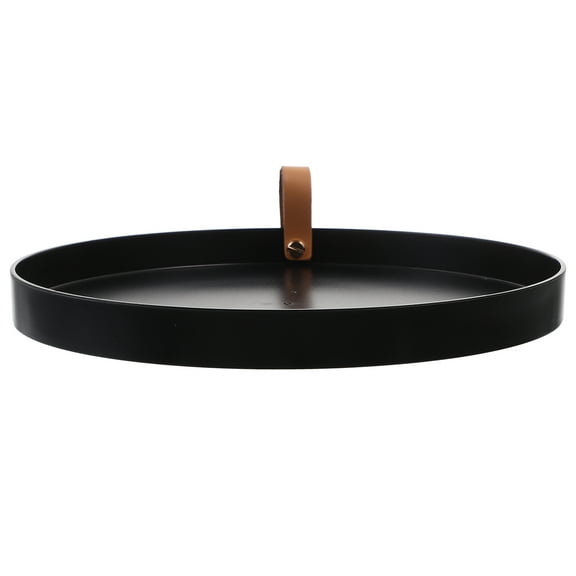 OUNONA Round Household Serving Tray Handheld for Bathroom Cosmetics and Tabletop Sundries Storage Organizer