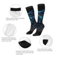 thumbnail image 3 of Goofa Cool Blue Light Wolf Pattern Adult Stockings, Color-Block Knee High Socks, Comfortable and Breathable, Soft and Stretchable, Sports, and Decoration, 3 of 6