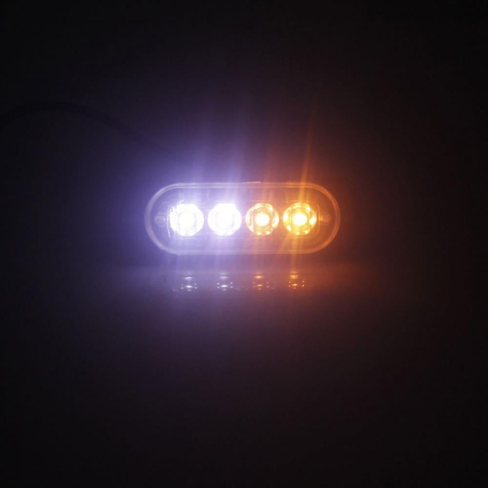 4 LED Strobe Warning Light Strobe Grill Flashing Breakdown Emergency