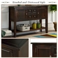 thumbnail image 4 of 46'' x 15'' x 34'' Console Table with 4 Drawers and MDF panel, Wood Buffet Cabinet Sideboard Desk with 2 Cabinets and Bottom Shelf, Retro Tall Console Table Entryway Accent Table for Entryway, S5276, 4 of 8