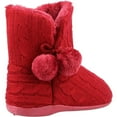thumbnail image 2 of Fleet & Foster Womens Apple Pom Pom Slippers, 2 of 4