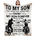 thumbnail image 1 of LHSHID Gifts for Son from Dad to My Son Blanket Happy Birthday Gifts for Son Best Graduation Christmas Ideas for Son Super Soft Fleece Throw Blankets Presents for Him Boys, 1 of 7
