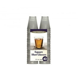 Oasis Creations Mini Shooter Dessert Cups 1.7oz - 25 Count Disposable Hard Plastic Shot Cups Tasting Sample Disposable Or Reusable Party Shooters