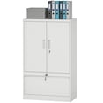 thumbnail image 1 of White Metal Filing Cabinet with Adjustable Shelf & Double Locks - 31.5" x 15.7" Garage Storage Cabinet for Home Office, File Storage & Secure Document Organization, 1 of 7