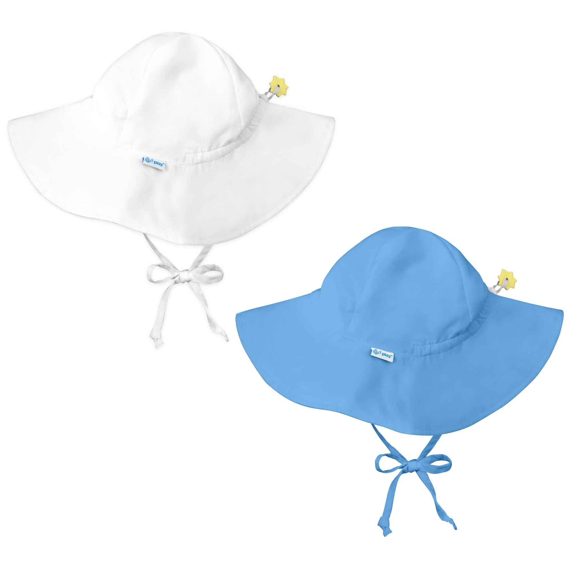 i play Baby and Toddler Brim Sun Protection Hat White and Lt Blue 2