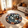 thumbnail image 4 of sruoe Halloween Creepy Visual Effect Round Floor Rug, Ghost Printed Polyester Doormat, Halloween Room Decor for Indoor Home Layout, Holiday Party, 4 of 6