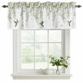 thumbnail image 2 of 2 Pack Valances for Windows, Green Eucalyptus Leaves Window Valances for Living Room/Bedroom/Bathroom, Birds Flowers Spring Watercolor Floral Light Filtering Kitchen Curtain Valance 60"W x18" L, 2 of 9