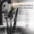 thumbnail image 7 of NULAS 24-Piece Silverware Set, Mirror Polish Stainless Steel Flatware Set. Includes Steak Knives, Dishwasher Safe for Home & Restaurant, Gifts, Black., 7 of 7