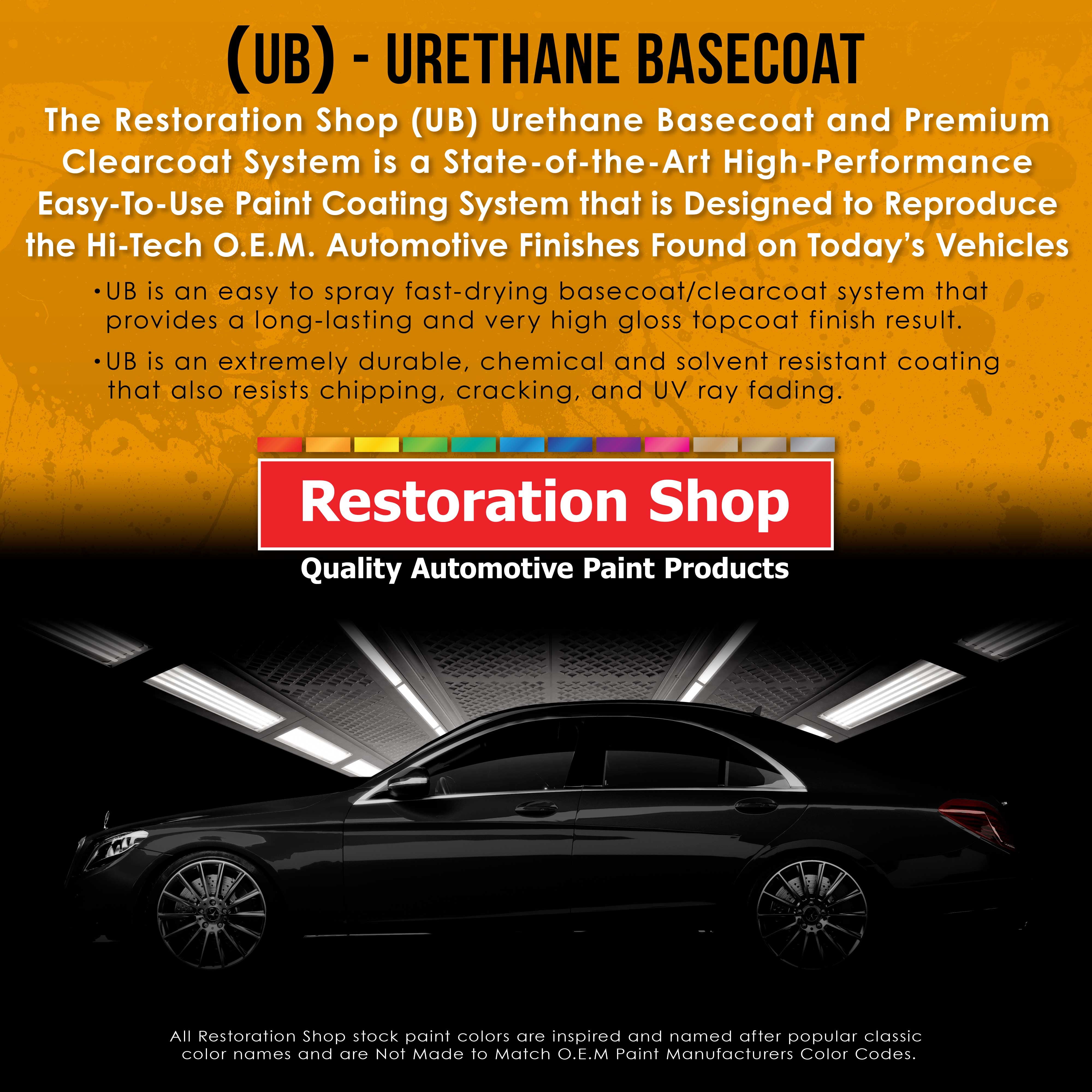 Restoration Shop - Jet Black Urethane Basecoat with Clearcoat Auto Paint -  Complete Medium Quart Paint Kit - Professional High Gloss Automotive, Car