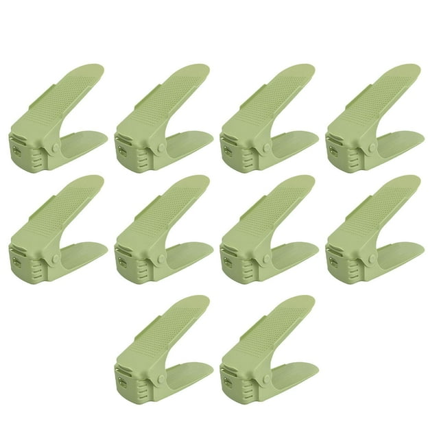 Organizador de ranuras para zapatos, estante apilador de zapatos ajustable para zapatos deportivos, tacones altos Verde