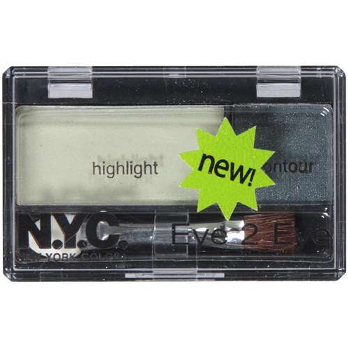 NYC New York Color Eye 2 Eye Highlight & Contour Eyeshadow Kit, 800B Arctic Green, 2 Palette