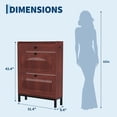 thumbnail image 2 of 2-Door Flip Front Shoe Cabinet with Adjustable Shelves – Hidden Entryway Storage Organizer for Hallway, Foyer, Living Room – Freestanding Wooden Shoe Rack with Large Capacity & Modern Design, Walnut, 2 of 7