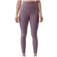 thumbnail image 4 of FAIWAD Women's Solid Color Yoga Leggings Butt Lifting Workout High Waist Stretch Running Pants, 4 of 5