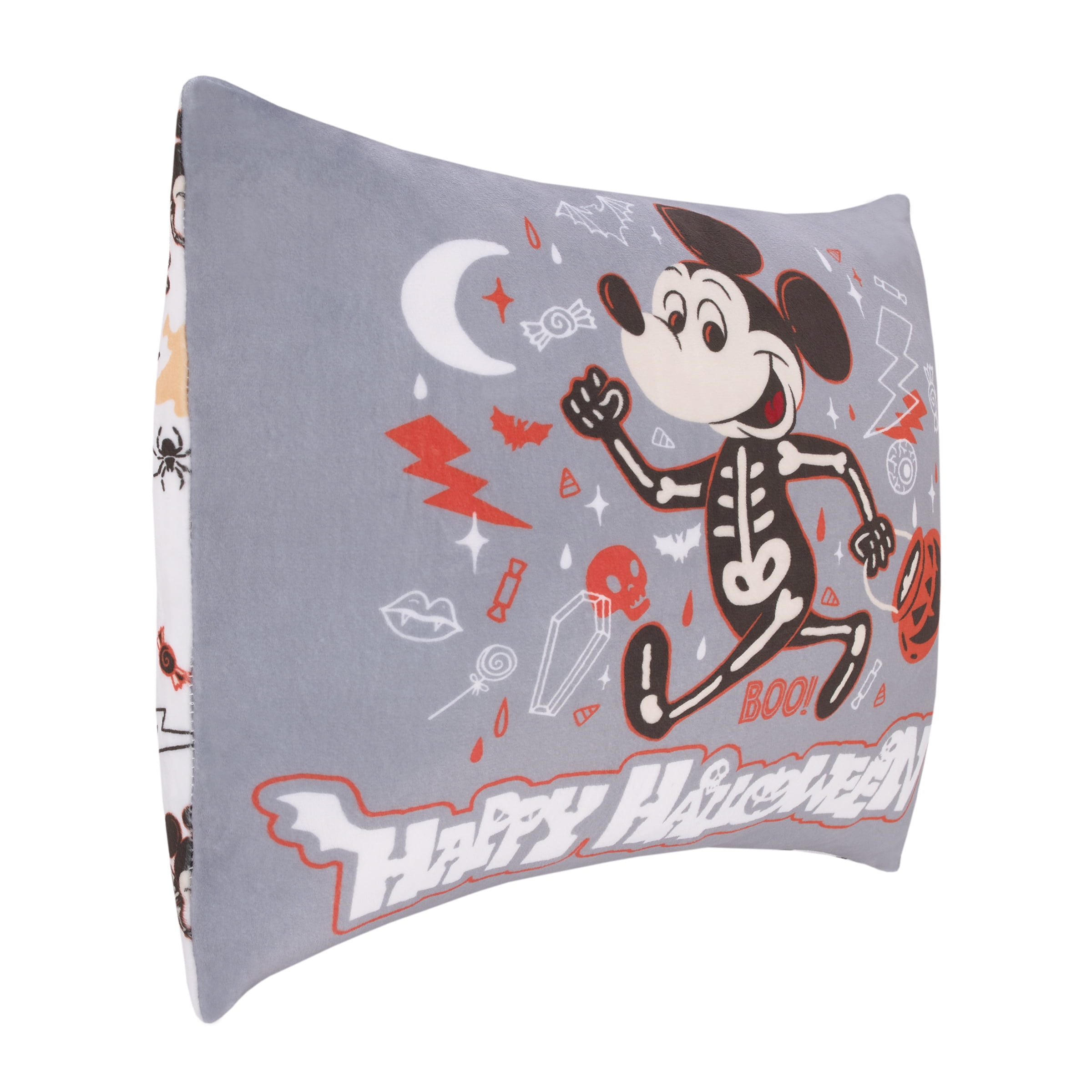 Disney Mickey Mouse Squishy Toddler Pillow, 15x12", Gray, Rectangular shape, Halloween