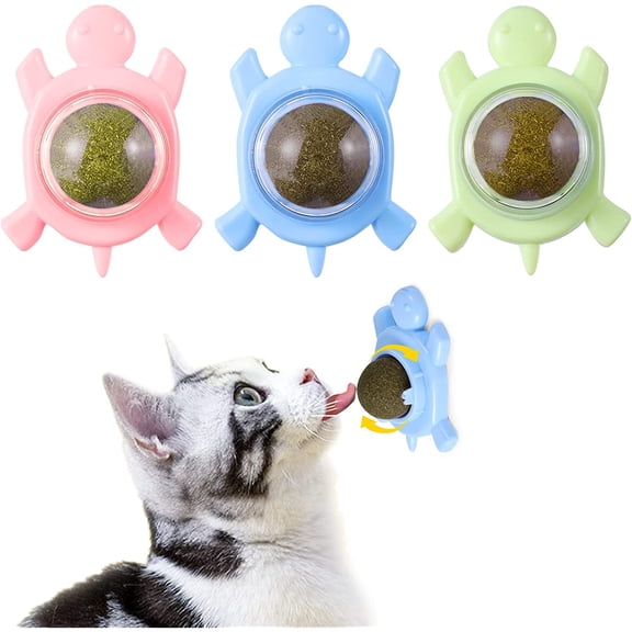 Ksopiavobs Catnip Ball ‖ Catnip Balls for Cats Wall: silvervine for Cats, 3-Piece Silvervine Catnip Cat Toys for Indoor Cats, Edible Cat nips Organic Ball, Cute Silvervine Cat Toy