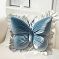 thumbnail image 5 of hulanddfd Butterlies Throw Pillow, Soft Bow Decorative Pillows 17.71x15.74 in Butterlies Pillow with Lace Edging Decoration Soft Cushion Decor for Bedroom Living Room Sofa Couch and Xmas Gift, 5 of 7