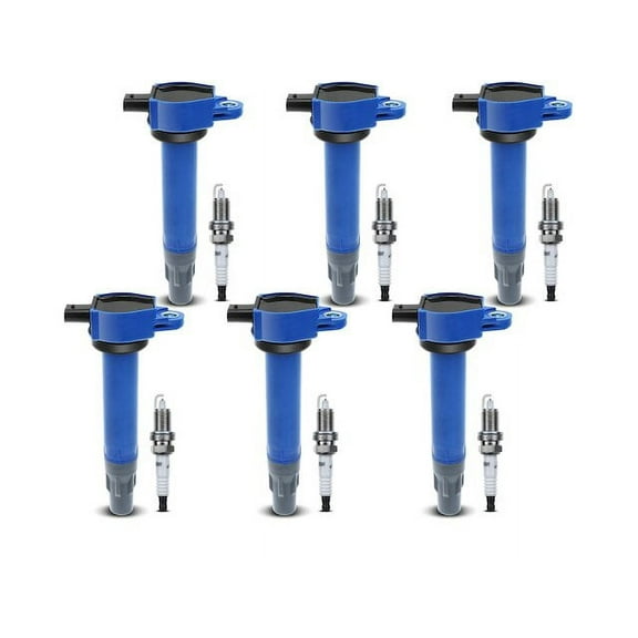 Ignition Coil Set with Spark Plugs 6 - Compatible with 2008 - 2010 Dodge Grand Caravan 4.0L V6 2009