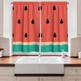 thumbnail image 2 of Ambesonne Fruit Kitchen Curtains, Minimalistic Watermelon Art, 55"x45", Jade Green Scarlet Black, 2 of 3