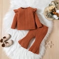 thumbnail image 2 of Sngxgn Baby Girl Outfit Long Sleeve Pullover Tops with Pants 2pcs Set Clothes(Brown,6M), 2 of 6