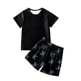 thumbnail image 1 of Sunnyoo Pyjama pour Garçons, Imprimé Dinosaure, Haut à Manches Courtes, Short, Tenue de Nuit, Tenue d'Intérieur, 1 of 6