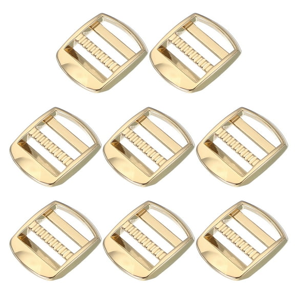 Uxcell Ladder Lock Buckle Slide Zinc Alloy Adjustable Webbing Strap Release Buckles 3/4", Light Gold, 8 Pack
