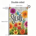 thumbnail image 3 of PHYHOO  Welcome Spring Summer Flowers Garden Flag Double Sided, Burlap Small Sunflower Daisy Flower Garden Yard House Flags Outside Outdoor Seasonal Porch Lawn Decoration White, 3 of 6
