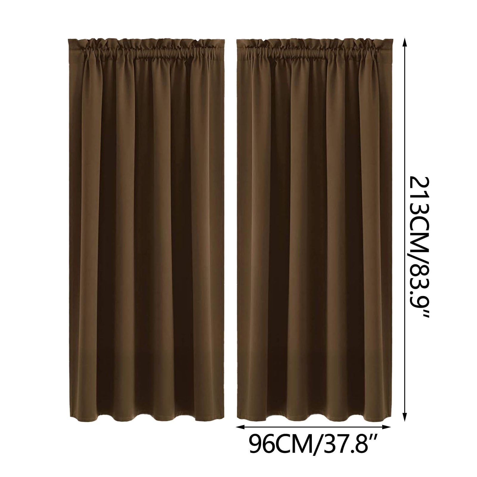 100% Blackout Curtains for Bedroom 84 Inches Long, Back Tab/Rod Pocket Living Room Drapes, Thermal Insulated Blackout Curtains 2 Panels Set, 38" W x 84" L, Brown