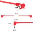 thumbnail image 2 of Excelvalley - Paquete De 5 - Cables De Conexión Modulares Mono En Ángulo Recto - Sintetizador Eurorack De 3,5 Mm 1/8" [Rojo | 200 Cm - 78,74""], 2 of 5