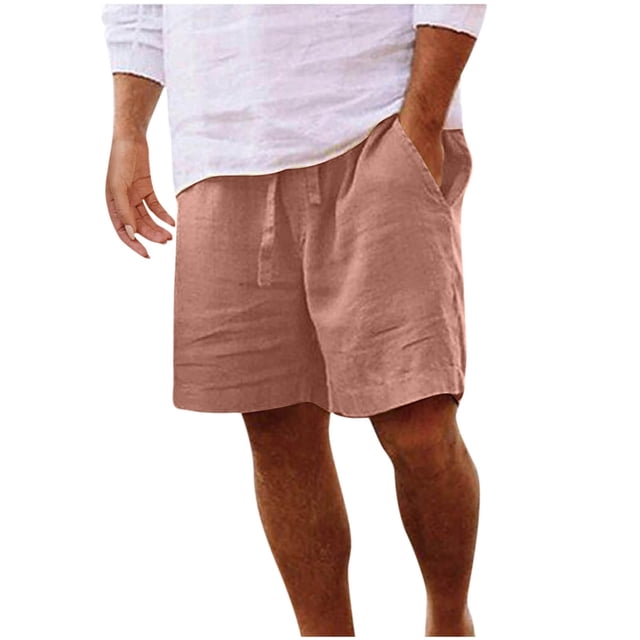 Mens Casual Pantalones Cortos Bolsillo Sólido Elástico Cintura Recta Medio Pantalones Cortos, Pantalones Deportivos para Al Aire Libre Y Diario