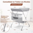 thumbnail image 3 of Cambiador portátil plegable para bebé, cambiador portátil de estilo mejorado con ruedas, cambiador de altura ajustable de cinco niveles para guardería con organizador de almacenamiento., 3 of 5