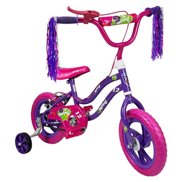 Bicicleta Infantil Niña R12 Ruedas Auxiliares Goma Unibike - Spring