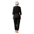 thumbnail image 5 of Aislor Women Care Dementia Clothing Alzheimers Anti-Strip Jumpsuit Nursing Nightwear with Zipper at Back and Leg Black L, 5 of 7