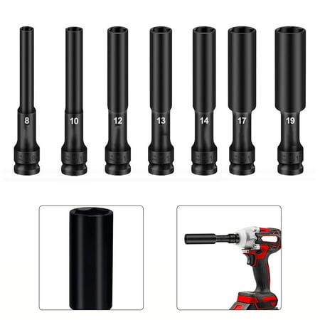 

Ana 7PC 1/2inch Drive Impact Wrench Hex Socket Head Adapter Spanner Converter 8-19mm