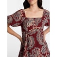 thumbnail image 5 of Time and Tru Women's Mini Dress with Puff Sleeves, Sizes XS-XXXL, 5 of 6