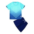 thumbnail image 3 of inlzdz Kids Football Kit Football Uniform Jerseys Soccer T-shirt and Mesh Shorts Set Soccer Tracksuit Sportswear Sky Blue 13-14, 3 of 7