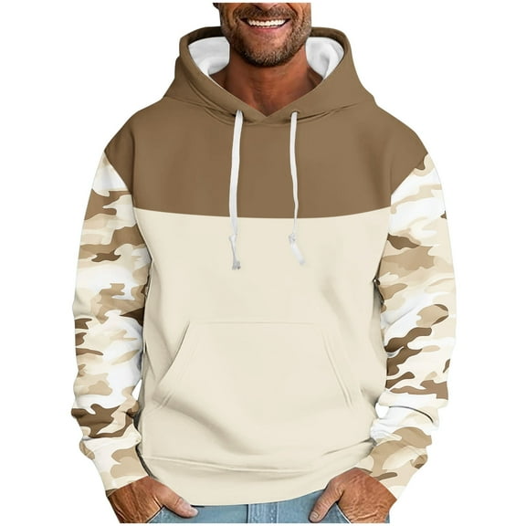 JUSLIO Sweatshirts for Men Hooded Vintage Hoodies Sporty Comfortable Everyday Long Sleeve Sweatshirts